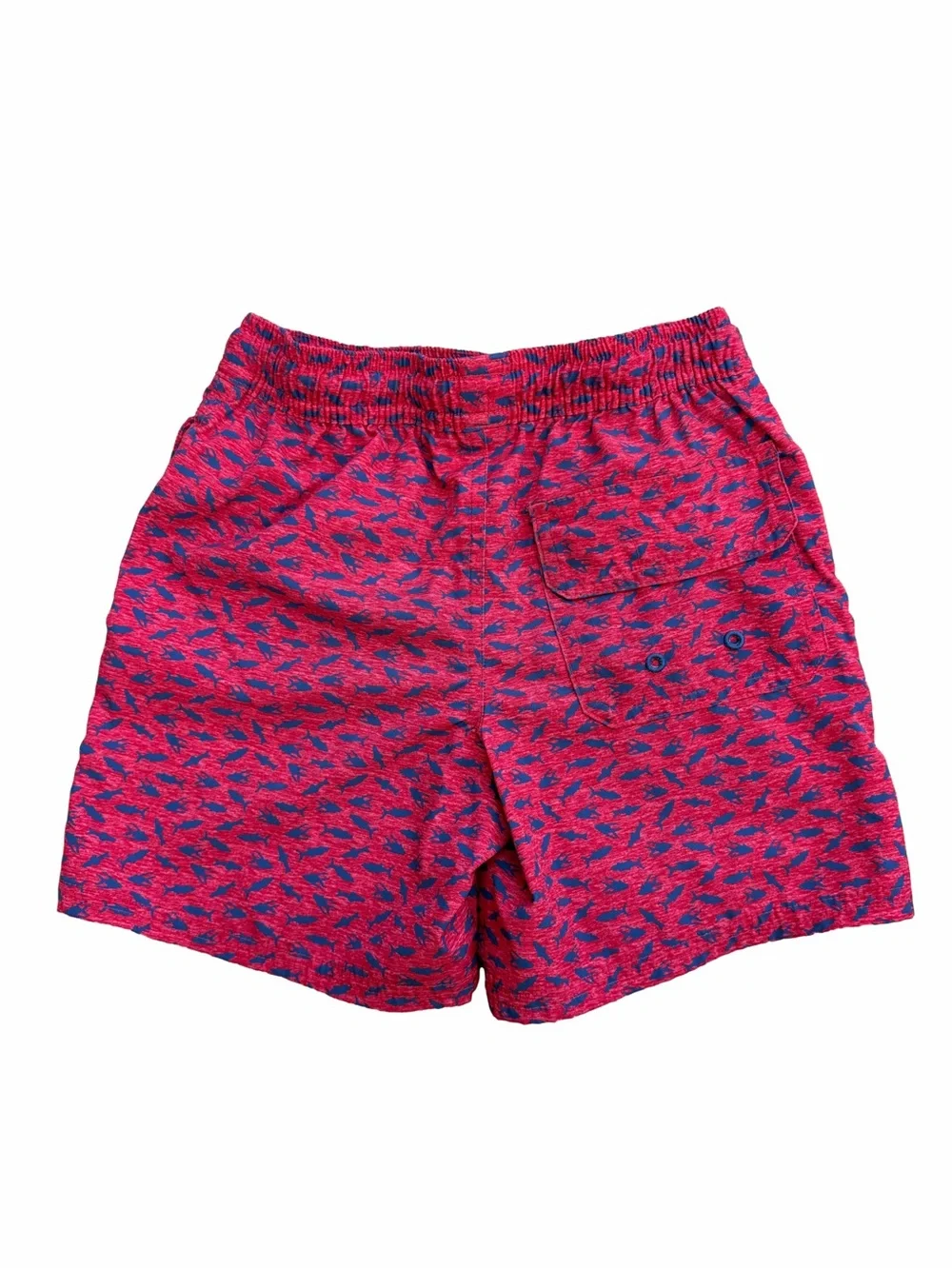Vineyard Vines Size 5 Red Micro Fish Print Chappy Swim Trunks